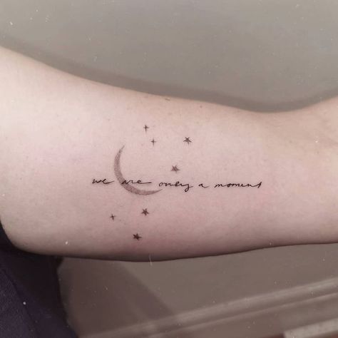 Moon And Stars Tattoo, Moon Star Tattoo, Star Tattoo Meaning, Heaven Tattoos, Tattoo Moon, Stars Tattoo, Moon Tattoos, Crescent Moon Tattoo, Omerta Tattoo