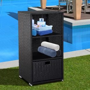 [BIG SALE] The Perfect Deck Boxes You’ll Love In 2020 | Wayfair Pool Towel Storage, Plastic Storage Sheds, Towel Rack Pool, Outdoor Storage Units, Pool Storage, Hot Tub Accessories, Organizer Cabinet, Modern Towels, Linen Closet Organization