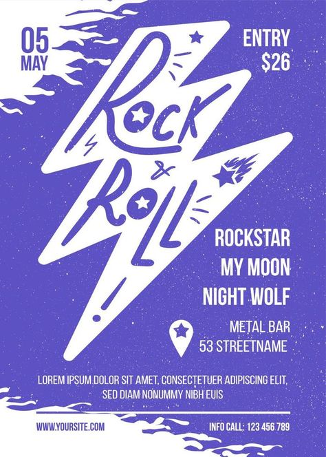 Rock n roll concert hand drawn flyer template Hand Drawn Flyer, Rock Festival Poster, Rock And Roll Design, Rock Concert Poster, Rock And Roll Theme, Rock N Roll Concert, Lofi Girl, Typographic Poster Design, Rock Fest