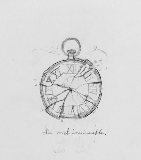 Broken Clocks for Broken Girls #art #drawing #sketch #themostbrokendoll Old Clocks Drawing, Lost In Time Art, Clock Drawing Reference, Broken Hourglass Sketch, Broken Compass Design, Clock Aesthetic Drawing, Shattered Clock Tattoo, Clock Sketch Drawing, Broken Clock Tat