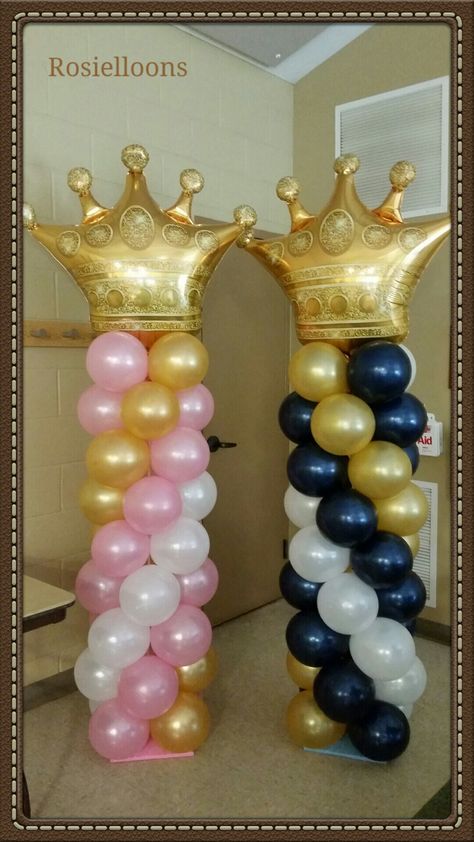 Prince And Princess Birthday Party Decorations, Prince Or Princess Gender Reveal Theme, Royalty Birthday Party, Prince Or Princess Gender Reveal, Royalty Baby Shower, Crown Baby Shower, Deco Ballon, Princess Birthday Party Decorations, Princess Theme Birthday