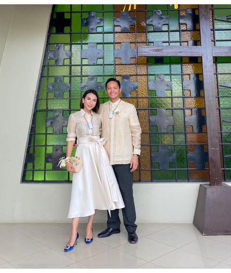 Simple Filipiniana Dress, Modern Filipiniana Dress For Graduation, Filipiniana Dress Modern For Graduation, Graduation Modern Filipiniana, Barot Saya Modern, Alampay Filipiniana Graduation, Ninang Outfit, Oath Taking Outfit Women Filipiniana, Filipiniana Dress Modern Simple