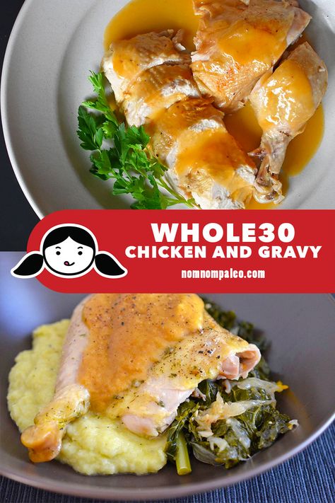 Chicken And Gravy Instant Pot, Paleo Comfort Food, Chicken And Gravy, Paleo Slow Cooker, Whole30 Chicken, Whole30 Dinner Recipes, Easy Whole 30 Recipes, Paleo Chicken Recipes, Whole30 Dinners