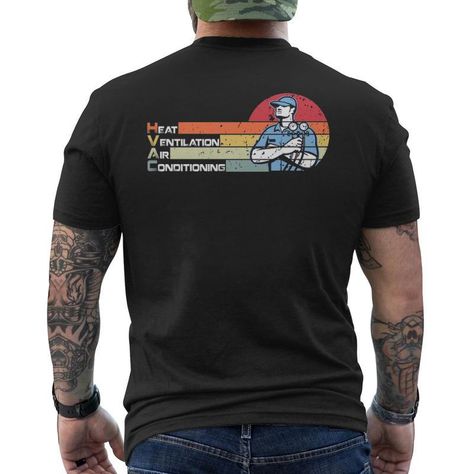 Shop Hvac Technicians Vintage Hvac Tech Journeyman Men's T Shirt Back Print. Available on many styles, sizes, and colors. Logos, Hvac Tech, T Shirt Back Print, Shirt Back Print, Hvac Technician, Red Tee, Tech Gifts, Funny Graphics, Retro Chic