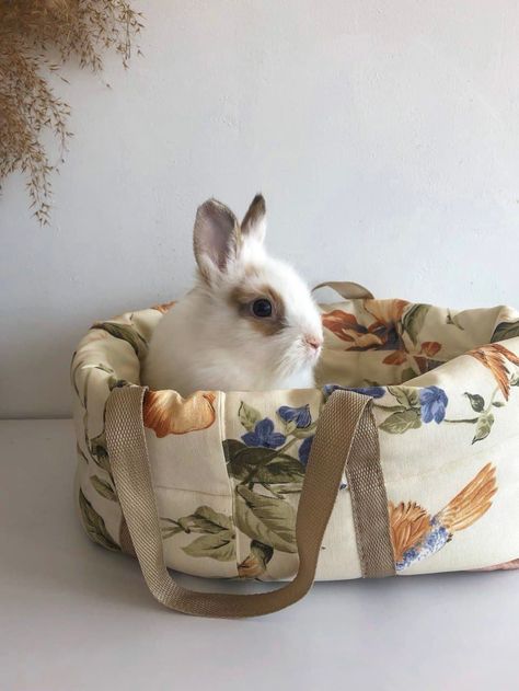 This basket is sure to fall in love with your pet! Your pet will feel cozy in it, like in a house. Convenient carrier for a rabbit, cat or small dog.  This is a basket for playing with animals. can be used as an animal bed. The basket is made of water-repellent fabric. Rabbit Hidey House, Rabbit Furniture, Rabbit Carrier, Animal Bed, House Bunny, Bunny Beds, Rabbit House, Rabbit Bedding, Bunny Room