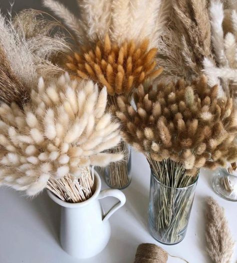 Poodle & Pip on Instagram: "NEW IN! Elegant Dried Bunny Tail Floral Bunch in 3 shades, only £12 a bunch (yes, really). These are the luxury finishing touches that…" Flower Decoration Ideas, Log Candles, Table Arrangements Wedding, Mini Lanterns, White Sage Smudge, Bunny Tails, Natural Coffee, Lace Table Runners, Boho Wedding Decorations