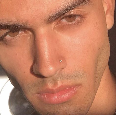 Nose Ring Men Aesthetic, Mens Nose Piercing Hoop, Men Nose Piercing Studs Guys, Piercings Men Nose, Men’s Nose Piercing Stud, Men’s Piercings Nose, Men Peircings Face, Man With Nose Piercing, Nose Ring For Men