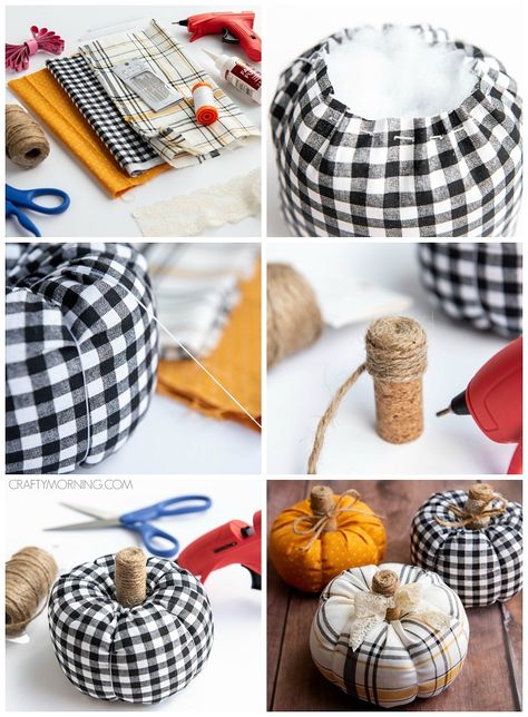 Material Pumpkins, Pumpkin Tutorial, Pumpkin Patterns, Fall Pumpkin Crafts, Eco Crafts, Fall Sewing, Fall Thanksgiving Decor, Fall Deco, Fall Halloween Crafts