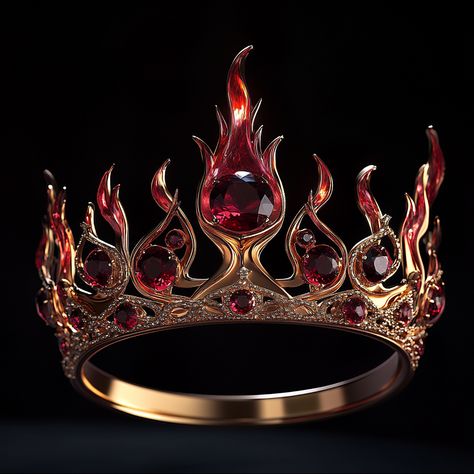 Cool Crown Designs, Flame Headpiece, Fire Queen Aesthetic, Female Zuko, Fire Headpiece, Princess Crown Aesthetic, Flame Crown, Medieval Tiara, Queen Of Fire