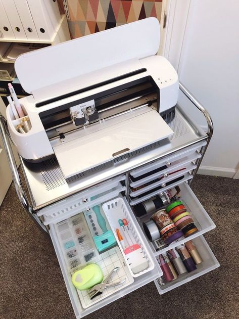 Cricut Storage, Craft Cart, Craft Closet, Cricut Supplies, Dream Craft Room, Craft Room Design, Scrapbook Room, Storage Cart, Craft Room Storage