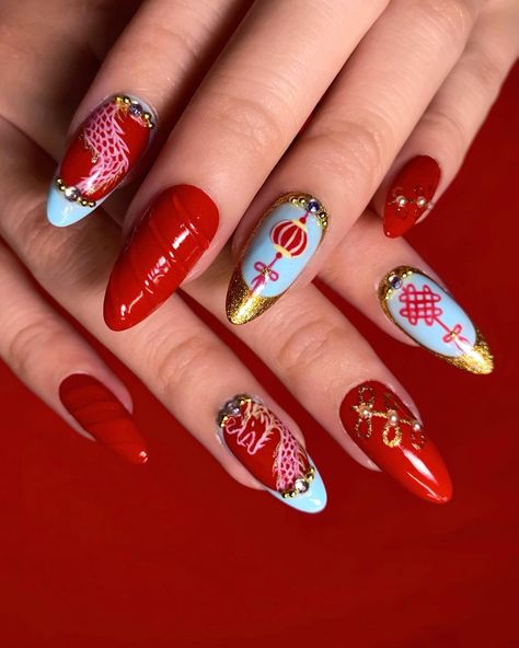 Lunar New Year nails 🧧🏮 —— #nailart #nails #lunarnewyear #chinesenewyear #nailinspo New Year's Nails, Lunar New, Chinese New Year, Nail Inspo, Nail Art Designs, Nail Designs, Nail Art, Nails, 10 Things