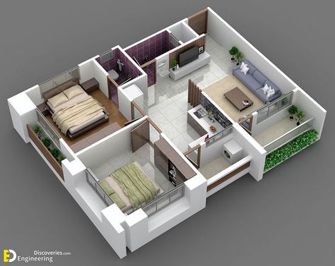 Small Modern House Plans, Home Designing, 2bhk House Plan, Modern House Floor Plans, Little House Plans, Small House Layout, House Roof Design, House Redesign, House Floor Design