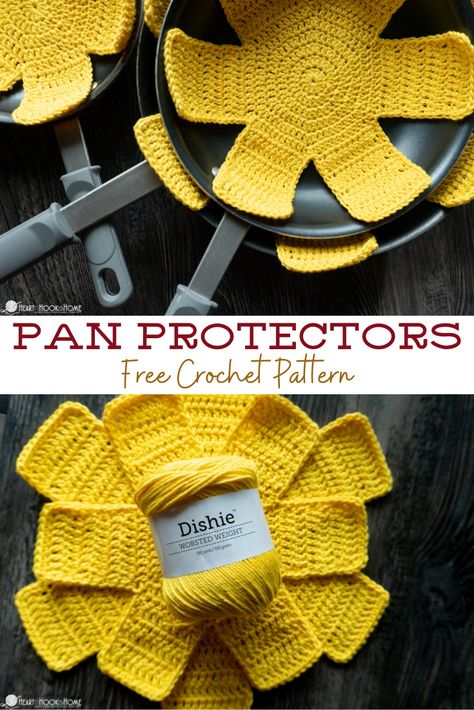 Storage Crochet, Pan Protectors, Stitches Crochet, Crochet Kitchen, Crochet Clothes Patterns, Quick Crochet, Crochet For Home, Creation Couture, Diy Crochet Projects