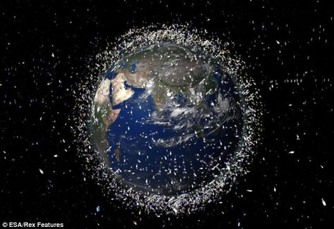 It is estimated that there are as many as 370,000 pieces of space junk floating in Earth's orbit, travelling at speeds of up to 22,000 mph Space Debris, Space Junk, The Tipping Point, Mind Blowing Facts, Earth Orbit, Isaac Newton, International Space Station, Earth From Space, Telescopes