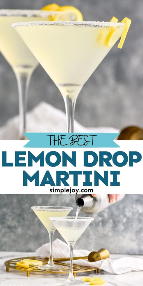 This Lemon Drop Martini will make you feel like you are at a high end bar right in your own home. Made with just a few simple ingredients, this martini recipe is going to become your new favorite! Margaritas, Essen, Lemon Drop Martini Recipe, Lemon Drop Recipe, Lemon Martini, Limoncello Cocktails, Yummy Summer Cocktails, Homemade Limoncello, Lemon Cocktail