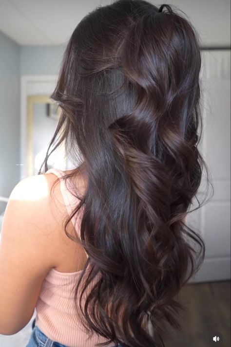 Bridal Shower Hair For Bride Half Up, Cute Pretty Hairstyles, Long Brown Hair Styles Hairstyles, Prom Hairstyles Dark Brown Hair, Prom Hairstyles For Long Hair Brunette, Prom Hairstyles Dark Hair, Prom Hairstyles Brown Hair, Long Brown Hair Hairstyles, Hair Down Prom Styles