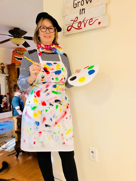 Career Day Artist Costume, Toddler Artist Costume, French Painter Costume, Artist Costume Adult, Diy Artist Costume, Artist Dress Up, Art Themed Costumes, Artist Dress Up Day, Artist Costume Diy