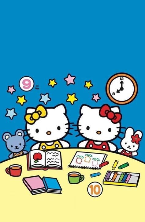 Troom Troom, Back To School Wallpaper, Hello Kitty School, Diy Hello Kitty, Birthday Invitation Card Template, Teacher Posters, Kindergarten Classroom Decor, Birthday Invitation Card, Our Birthday