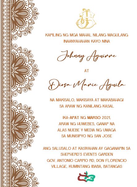 #weddinginvitations #traditional #wedding #invitation #philippines #tagalog Filipiniana Wedding Invitations Diy, Tagalog Invitation Wedding, Filipino Themed Invitation, Wedding Invitation Content Philippines, Filipiniana Wedding Theme Invitation, Filipino Themed Wedding Invitation, Filipiniana Invitation, Filipino Invitation, Monetary Gift Wording Wedding