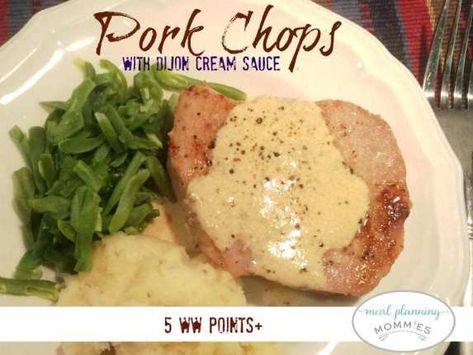 Ww Meals, Smart Points Recipes, Weight Watchers Meal Plans, Pork Chop Dinner, Weight Watcher Dinners, Mustard Sauce, Favorite Cookbooks, Pork Chop, Pork Chop Recipes