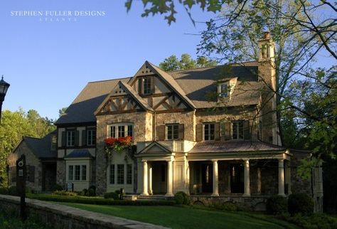 traditional exterior by Stephen Fuller Designs Brick Chimney, Exterior Design Ideas, English Country Decor, Copper Roof, Suburban House, English Country Style, Exterior Home, Traditional Exterior, Tudor House