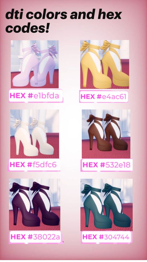 dti color hex codes dress to impress shoes Dti Silver Color Code, Colors For Dress To Impress, September Dti Codes, Color Code Dress To Impress, Dti Codes November 2024, Dti Codes Colors, Dti Hair Hex Codes, One Color Dress To Impress, Dress To Impress Hex Colors