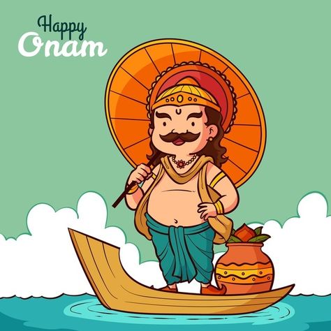 Onam Festival Cartoon, Onam Illustration, Kerala Illustration, Happy Onam Images, Onam Images, Pookalam Design, Onam Celebration, Onam Festival, School Board Decoration