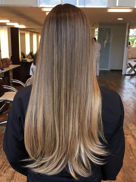 long+straight+brown+hair+with+balayage+highlights Brown Hair With Blonde Balayage Ombre, Blonde Bayalage Highlights On Brown Hair, Light Brown Ombre Hair, Balayage On Brown Hair, Light Ash Brown Hair, Balayage Straight, Balayage Straight Hair, Brown Hair Shades, Ash Brown Hair