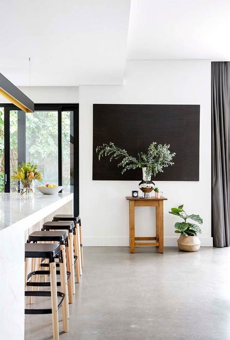 Concrete Floors Living Room, Concrete Floors In House, Kitchen Flooring Trends, Plywood Floors, Polished Concrete Floor, 1920s Home, Kid Furniture, Polished Concrete Floors, Australian House