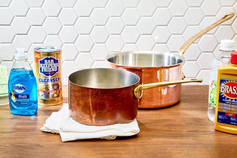 How to Clean and Polish Copper to Restore Its Shine Copper Pots And Pans, Clean Copper, Old Washing Machine, Dusting Spray, How To Clean Copper, How To Polish Copper, Bar Keepers Friend, Copper Utensils, Bar Keeper