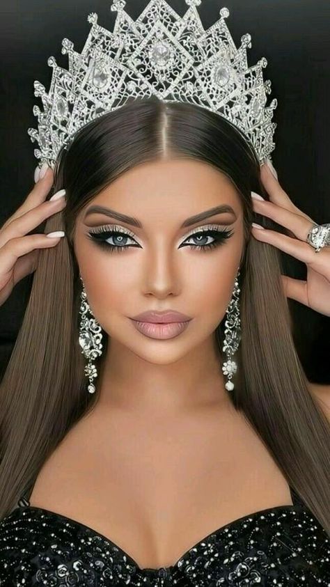 Arabic Make-up, Arabic Eye Makeup, Glam Bride Makeup, Dramatic Wedding Makeup, Arabic Makeup, Glam Wedding Makeup, Wedding Makeup For Brown Eyes, Bridal Eye Makeup, Queen Makeup