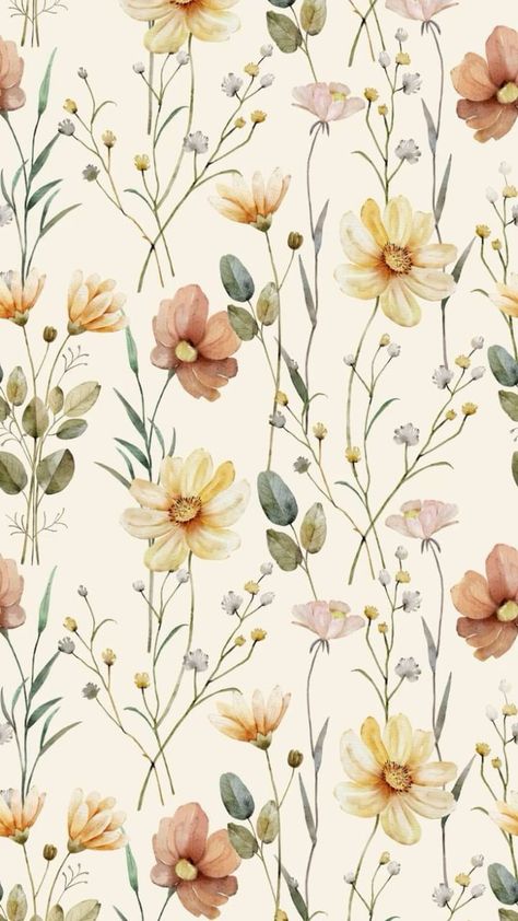 Scrapbook Paper Designs Printables, Yellow Flower Aesthetic Wallpaper, Yellow Flowers Watercolor, Flower Pattern Aesthetic, Floral Wallpaper Aesthetic, Yellow Flowers Background, Watercolor Print Pattern, Flower Pattern Wallpaper, Yellow Flower Wallpaper