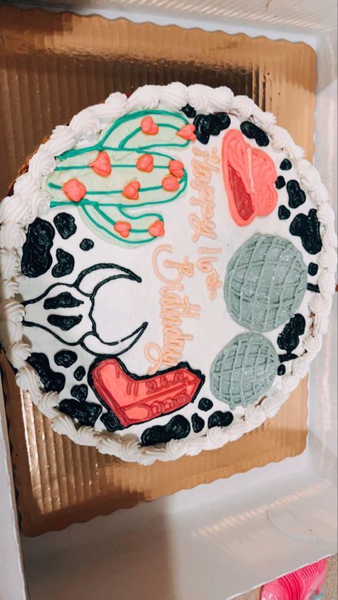 Country Birthday Cakes, Western Birthday Cakes, Cowgirl Birthday Cakes, Cow Birthday Cake, Cowgirl Cakes, Cookie Cake Designs, 14th Birthday Cakes, 17 Birthday Cake, B Day Cake