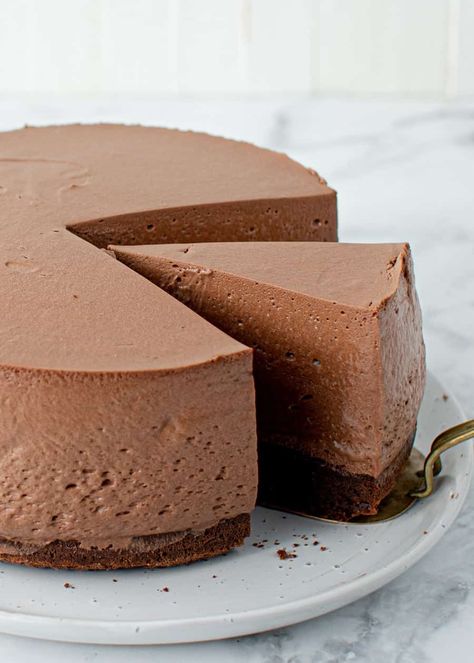 Double Chocolate Mousse Cake - The Scran Line Double Chocolate Mousse, Cake Recipes Uk, Chocolate Mousse Cake Recipe, Mousse Cake Recipe, Chocolate Mousse Recipe, Torte Cupcake, Cooking Chocolate, Chocolate Mousse Cake, Mousse Recipes