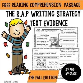 This is a FREE reading passage. In this resource your student will learn how to use the R.A.P writing strategy. I believe introducing this strategy to students early will prepare them for the future.The R.A.P strategy is an acronym that helps struggling writers and scaffold for all students. It help... Restate The Question, Free Reading Passages, Constructed Response, Text Evidence, Writing Strategies, 2nd Grade Classroom, Reading Comprehension Passages, Comprehension Passage, Reading Passages