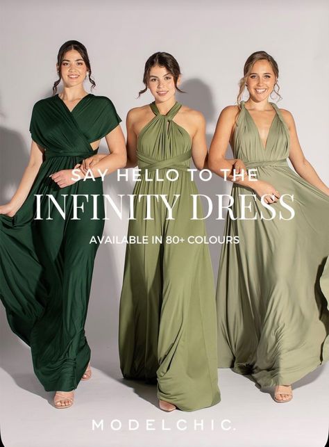 Infinity Dresses, Model Chic, Multiway Dress, Multi Way Dress, Dresses Australia, Green Palette, Overlay Skirt, Let Your Hair Down, Infinity Dress