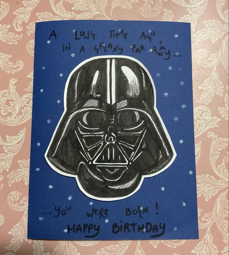 Starwars Birthday Card Ideas, Diy Star Wars Gift, Starwars Birthday Card Diy, Star Wars Bday Cards, Birthday Cards Star Wars, Starwars Birthday Card, Star Wars Birthday Cards, Diy Star Wars Gifts, Birthday Card Boyfriend