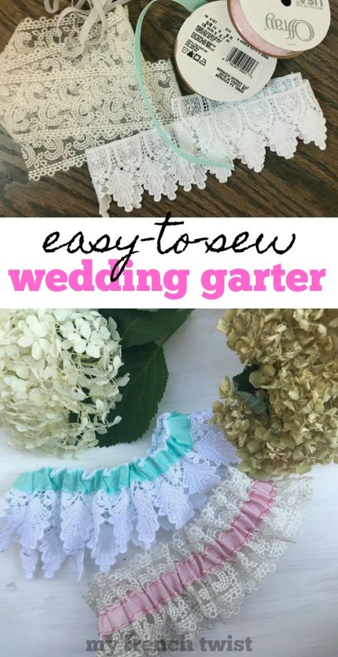 #weddingGarter Wedding Guarder, Wedding Sewing Projects, Wedding Garter Diy, Bride Garter, Macrame Backdrop, French Twist, Wedding Garter, Sewing Tutorials Free, Diy Skin