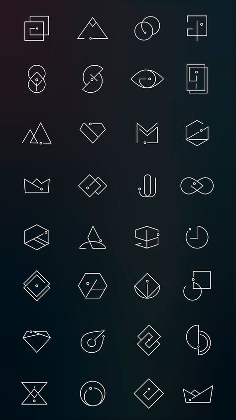 Unique Shapes Design, Picture Logo Design, Logo Minimalism, Geometric Icons, Logo Design Inspiration Graphics, Icon Logo Design, Logo Geometric, Logo Pictures, Alphabet Logo