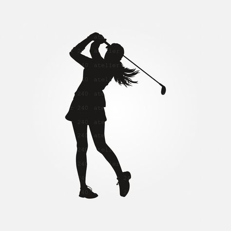 Lady Golfer Images, Golf Silhouette, Golf Centerpieces, Golf Drawing, Golf N Stuff, Golf Stick, Happy Gilmore, Golf Svg, Golf Images