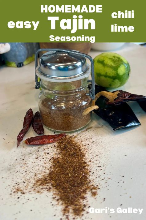 Homemade Tajin Seasoning Homemade Tajin Seasoning, Homemade Tajin, Tajin Seasoning, Ancho Chili, Homemade Condiments, Mexican Spices, Homemade Mixes, Homemade Chili, Spice Grinder