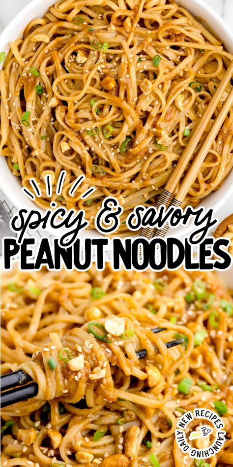 Asian Pasta Dishes, Recipes With Rice Noodles, Rice Noodle Dishes, Peanut Butter Noodles Recipe, Buttered Noodles Recipe, Thai Recipes Noodles, Peanut Sauce Noodles, Spicy Peanut Noodles, Food Noodles