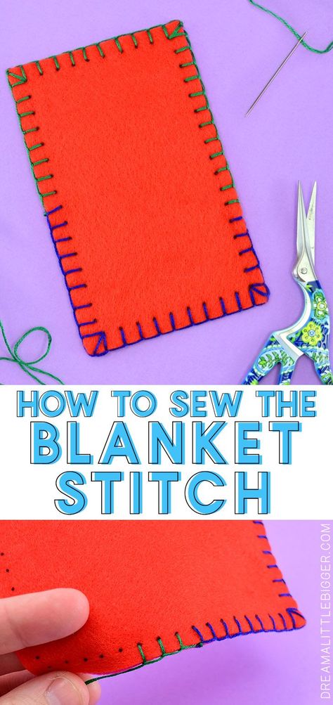 Learn how to sew the blanket stitch including all of those important steps like, how to use the blanket stitch around corners and how to neatly change thread during the blanket stitch! #blanketstitch #howtosew #diy Fabric Basket Tutorial, Waterproof Picnic Blanket, Beginner Sewing Projects Easy, Leftover Fabric, Blanket Stitch, Bag Patterns To Sew, Sewing Projects For Beginners, Sewing Skills, Easy Sewing Projects