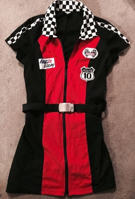 Nascar Outfit, Black Dress Halloween, Nascar Costume, Racing Outfit, Cute Group Halloween Costumes, Race Outfit, Halloween Coustumes, Hot Halloween Outfits, Halloween Party Outfits