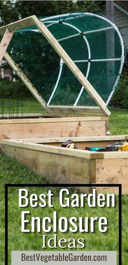 Here's a complete list of vegetable garden enclosure ideas! It includes fully and partially enclosed kits, designs and plans. #vegetablegardenenclosureideas Monkey Proof Vegetable Garden, Enclosed Veggie Garden, Small Enclosed Garden Ideas, Enclosed Greenhouse, Enclosed Garden Ideas, Enclosed Vegetable Garden, Enclosed Garden Structures, Enclosed Garden Beds, Garden Enclosure Ideas