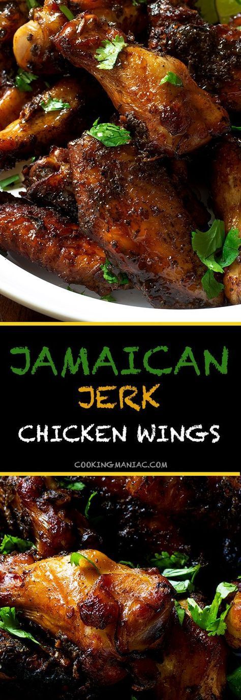 Jerk Chicken Wings Recipe, Jerk Chicken Wings, Jamaican Jerk Chicken, Kielbasa Recipes, Jamaican Cuisine, Jamaican Dishes, Africa Food, Chicken Wings Recipe, Apartment Checklist