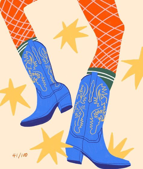 Cowboy Boots Art, Boots Art, Back Drawing, Beach Illustration, Branding Ideas, Vintage Drawing, Sketch Inspiration, Retro Illustration, Digital Illustrations