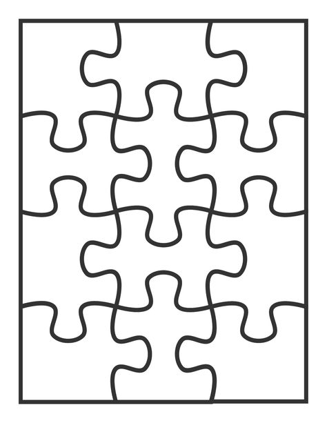 Puzzle Piece Template Free Printable, Jigsaw Puzzle Template, Blank Puzzle Pieces, Blank Puzzle, Puzzle Piece Template, Puzzle Shape, Puzzle Piece Crafts, Puzzle Drawing, Scout Projects