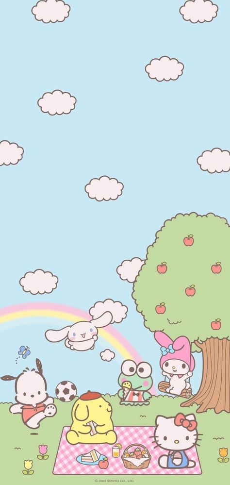 My Sanrio Wallpaper, All Sanrio Characters Together Wallpaper, Preppy Sanrio Wallpaper, Sanrio Characters Background, Keroppi Iphone Wallpaper, Sanrio Phone Background, Cute Sanrio Wallpaper Iphone, San Rio Wallpaper, All Sanrio Characters Wallpaper