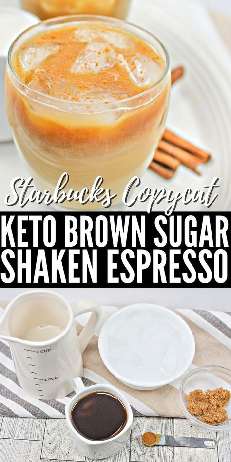 Keto Brown Sugar Shaken Espresso - Make a keto brown sugar shaken espresso that tastes just like the popular oatmilk drink from Starbucks (but only has 1g net carb!). #keto #ketodiet #Ketorecipes #ketobrownsugarshakenespresso #shakenespresso #starbuckscopycat #ketostarbucks #espresso #ketodrinks #food #recipes